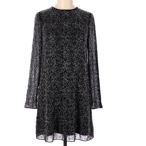 Alice + Olivia Marcia Long Sleeve Beaded Sheath Dress Like New - Picture 3 of 7